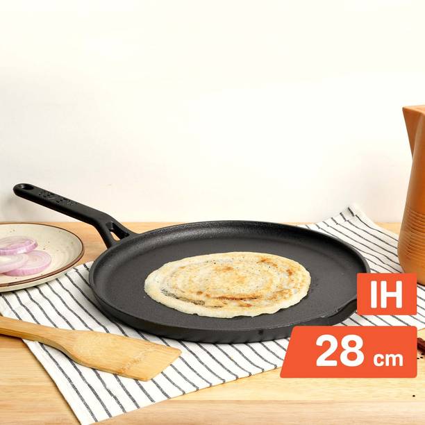Meyer Pre-Seasoned Cast Iron Flat Dosa/ Roti/ Chapati/Dosa Kallu तवा 28 cm डायमीटर