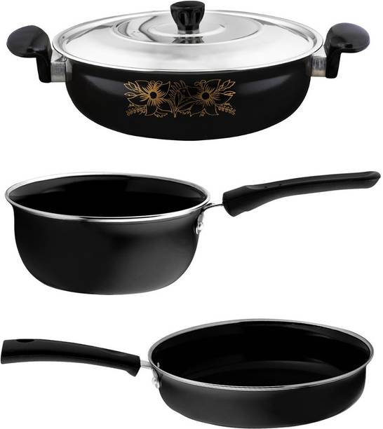 cookpro Cookpro Deluxe Non-stick(Natural Iron) Best Kitchen Cookware Set Of 4 Induction Bottom Non-Stick Coated Cookware Set