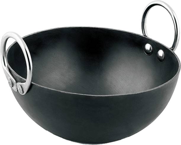 VeerEnterprises Ms (IRON) Kadhai 31 cm diameter 2.8 L capacity