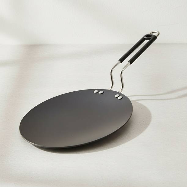 YR Enterprises Pure Iron Roti Tawa with Strong SS Wire Handle | Tawa 25 cm diameter