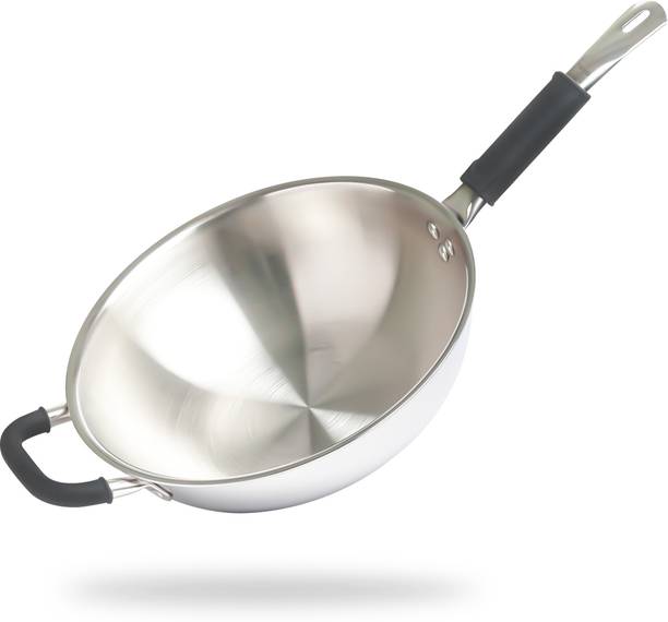 Allo CookSafe TriPly Stainless Steel Naturally Non Stick Wok 3.7 L capacity 28 cm diameter