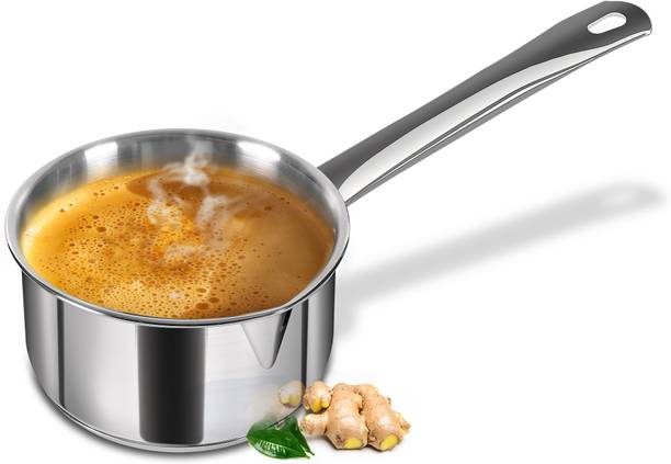 MILTON Pro Cook Stainless Steel Sandwich Bottom Sauce Pan, 18 cm / 2.3 Litres, Steel Plain Induction Bottom Cookware Set