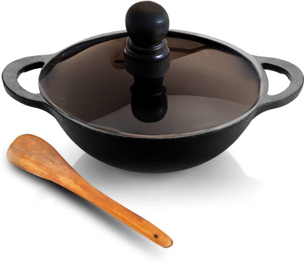 Lifelong Kadhai 24 cm diameter with Lid 3.3 L capacity(Cast Iron, Induction Bottom) Kadhai 24 cm diameter with Lid 3.3 L capacity