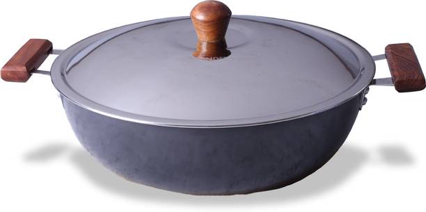WONDERCHEF Ebony Deep Kadhai 30 cm diameter with Lid 6 L capacity