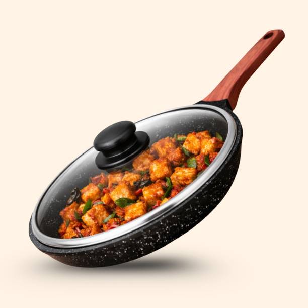 kyyte Induction Base Non Stick Die Cast Fry Pan 20 cm diameter with Lid 1.2 L capacity