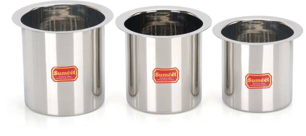 Sumeet Stainless Steel Ganj / Milk Boiler / Milk Pot /Long Tapeli (400ml, 550ml, 750ml) Pot 10 cm, 11.2 cm, 11.8 cm diameter 0.4 L, 0.55 L, 0.75 L capacity