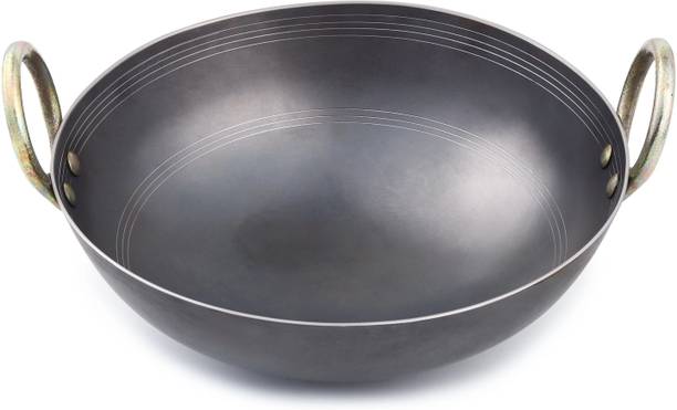 Ironize ironize iron kadhai wok fry pan lohe ki kadhai 8 inch 20 cm Kadhai 20 cm diameter 0.5 L capacity