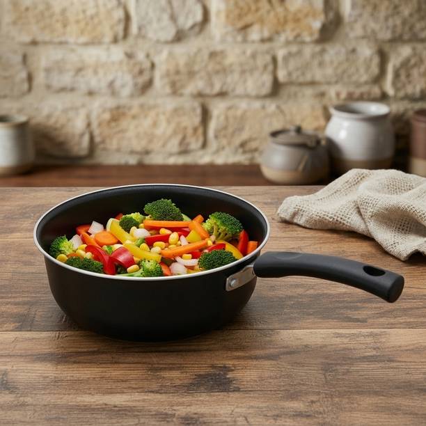 YR Enterprises Induction Base Enamel Non-Stick Sauce Pan | Lightweight & Toxin-Free Sauce Pan 20 cm diameter 1.5 L capacity