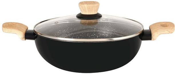 BERGNER Bellini Aura Non-Stick Induction Bottom Kadhai 22 cm diameter with Lid 2.9 L capacity