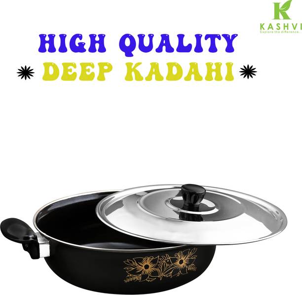 Kashvi Best Kitchen Cookware Gift Kadhai 26 cm diameter with Lid 3.5 L capacity