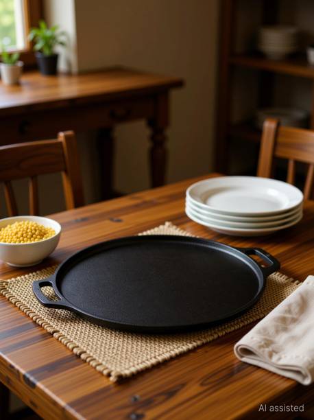 Omichef CAST IRON DOSA TAWA Tawa 30 cm diameter