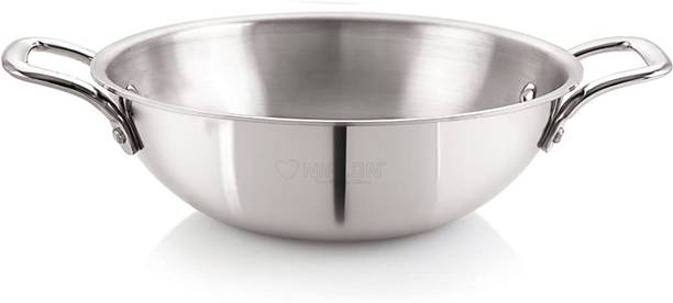 NIRLON Plus Triply 3 Layer Stainless Steel Cookware Deep Kadhai 24cm Kadhai 24 cm diameter 2.6 L capacity