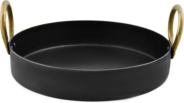 Vismay Iron Flat Kadai for Making Jalebis, Maal Pua|Tai Kadai|Fry Pan|Tavi for Kitchen| Kadhai 23 cm diameter 1 L capacity