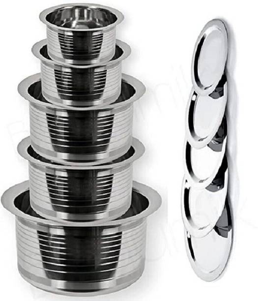 RBGIIT Stainless Steel Patila Bhagona Tope Handi Milk S...