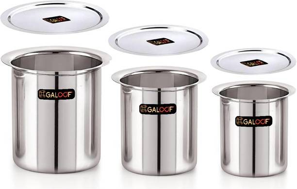 GALOOF Stainless Steel Milk Pot 1L,1.3L,1.7L with Lid | Gas Stove Compatible Cookware ढक्कन के साथ