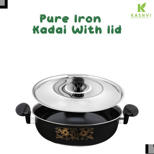 Kashvi Premium Big Kadhai Kadhai 26 cm diameter with Lid 3.5 L capacity