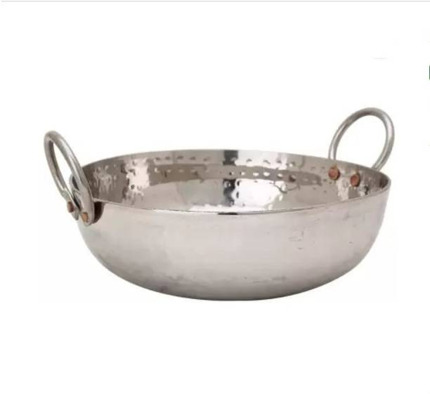 Liolis Stainless Stee Kadhai 3 L capacit Kadhai 32 cm diameter with Lid 3 L capacity