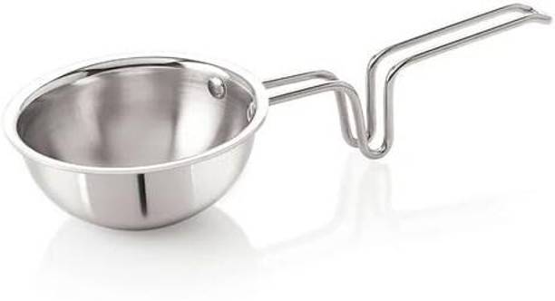 The Indus Valley Triply Tadka Pan with Steel Handle - 4.7 inch Small Tadka Pan 12 cm diameter 0.3 L capacity