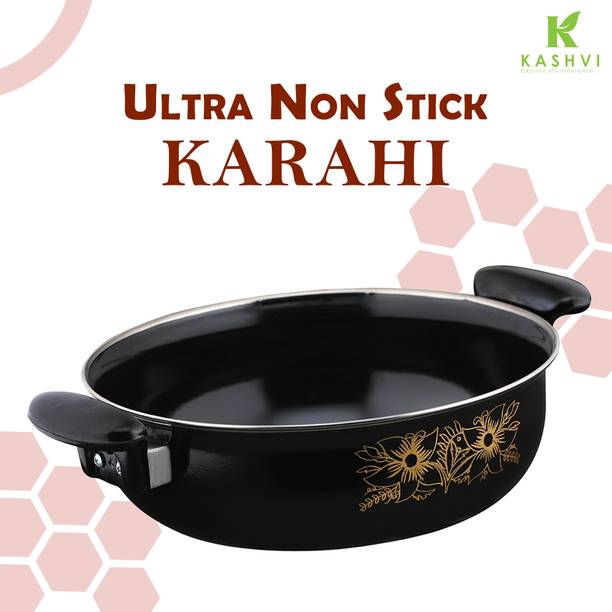 Kashvi Premium Big Kadhai Curry Pan 26 cm diameter with Lid 3.5 L capacity