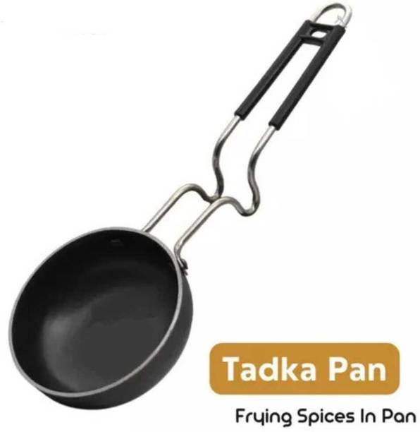 Kashvi Kashvi Essential Iron Tadka Pan/Fry Pan with Steel Handle for Kitchen Tadka Pan 12 cm diameter 0.25 L capacity