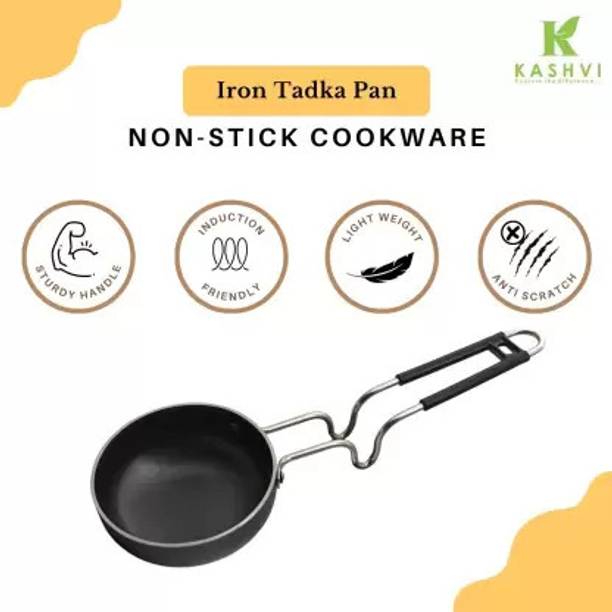 Kashvi Heavy Quality Base Iron Tadka Pan Fry Pan 12 cm diameter 0.5 L capacity