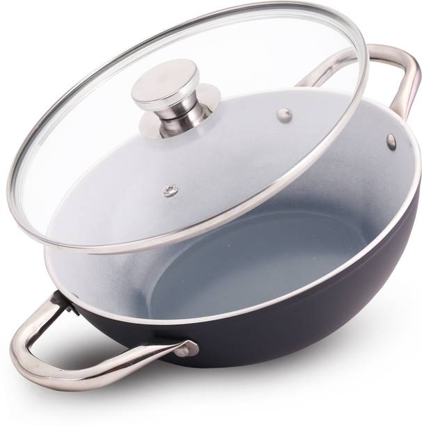 WONDERCHEF Eco-Glide Kadhai 28 cm diameter with Lid 4.3 L capacity