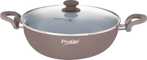 Prestige Duo Ceramic Coating|High Heating|Cool Touch Handle Kadhai 28 cm diameter with Lid 4.25 L capacity