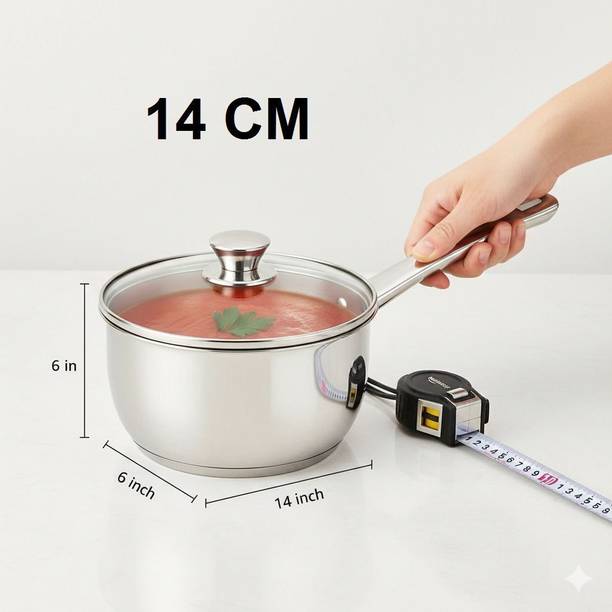 Red Robin 14 cm Stainless Steel Saucepan Rust Free & ...