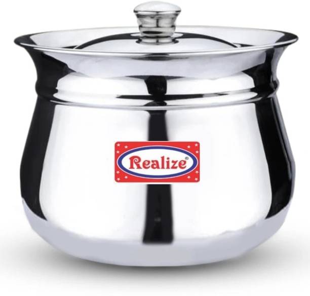 Realize 20G Stainless Steel Handi | Milk Pot | Steel Pot | Handi With lid Pot 12 cm diameter 0.4 L capacity with Lid