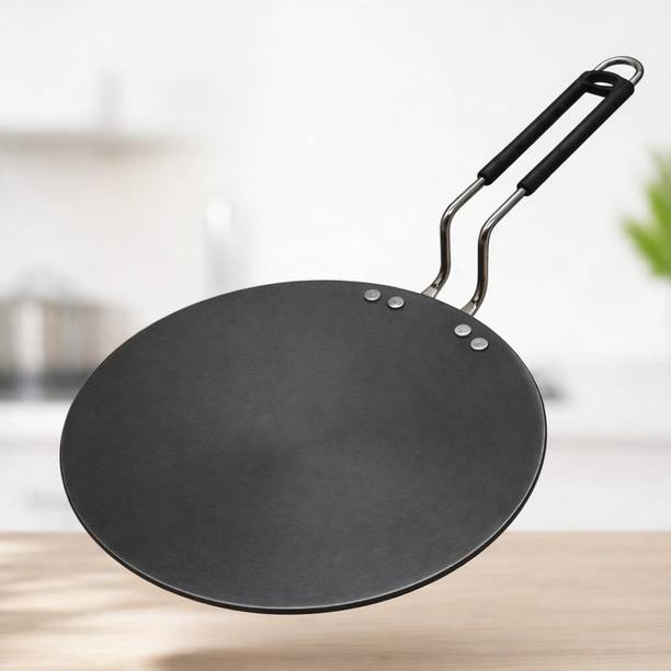 Flipkart SmartBuy Pure Iron Tawa | 4-Rivet Sturdy Grip Handle | Heavy Duty Tawa 25.5 cm diameter