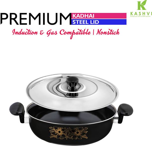 Kashvi Premium Big Kadhai Kadhai 26 cm diameter with Lid 3.5 L capacity