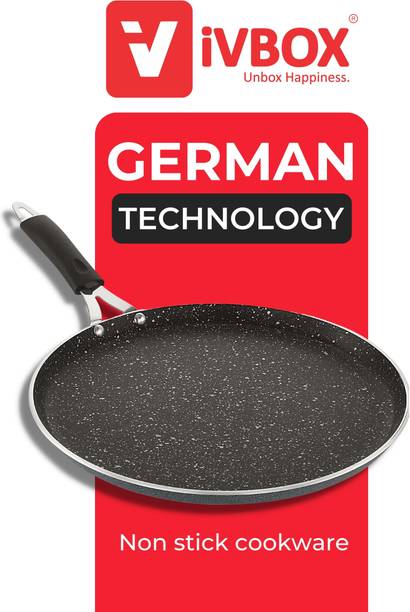 iVBOX Ruff & Tuff 4mm-Thick Non-Stick induction Bottom Dosa Tawa 28 cm diameter