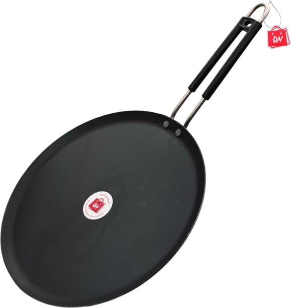 LAZYwindow Induction base flat Iron insulated handle Tawa 25 cm diameter
