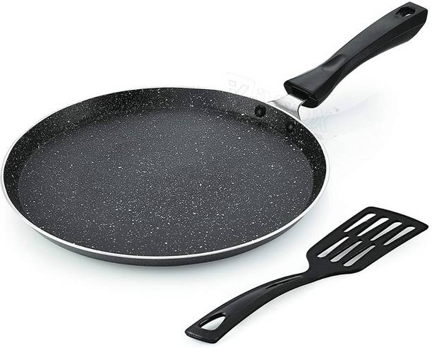 iVBOX Max-Pro 275mm Induction Non Stick Tawa With Outer Hammer-Stone Coating Tawa 27.5 cm diameter