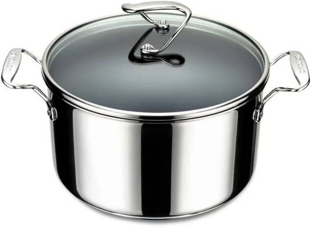 Meyer Stainless Steel Casserole/Biryani Pot with Hybrid SteelShield and Nonstick Kadhai 26 cm diameter with Lid 0.26 L capacity