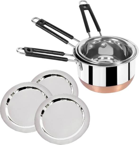 Qality Premium finish Unbreakable Sauce Pan 15 cm diameter with Lid 2 L, 1.5 L, 1 L capacity