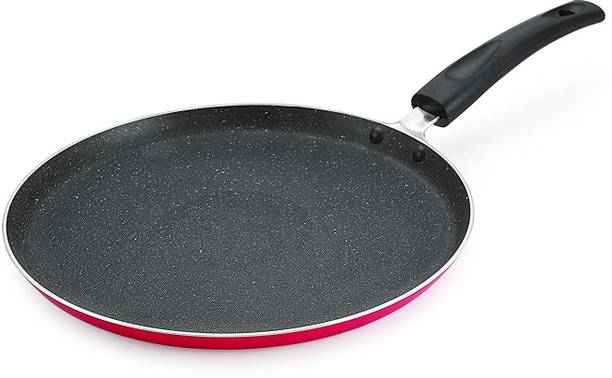 NIRLON Kitchen Accessories for Cooking Non Stick Aluminium Rubey Flat Tawa, Red 26 cm डायमीटर