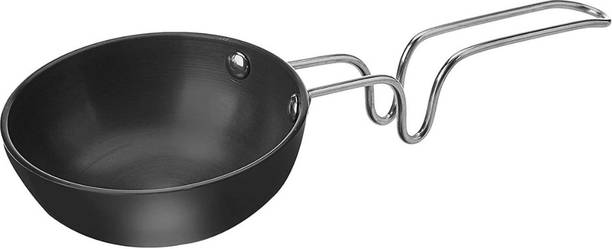 Divyacraft Mini Tadka Pan | Small Tempering Pan with Long Handle | Stainless Steel Fry Pan 11 cm diameter 1 L capacity