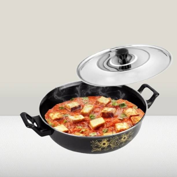 Kashvi Kadhai with SS lid, Induction and Gas Compatible, non stick 26 cm ढक्कन के साथ