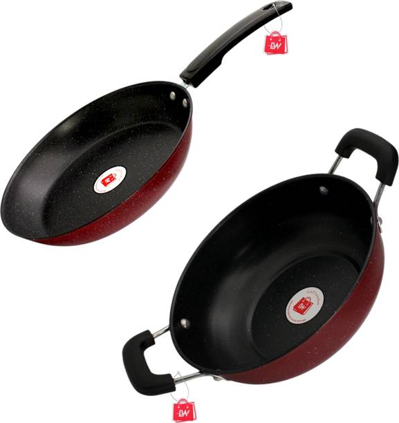 LAZYwindow Premium Quality Kadhai & Fry Pan 20 cm diameter 1 L capacity