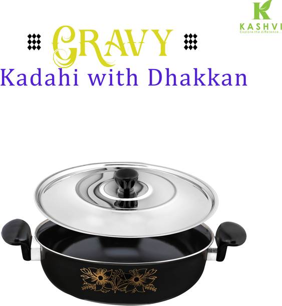 Kashvi Premium Kadhai Kadhai 26 cm diameter with Lid 3.5 L capacity