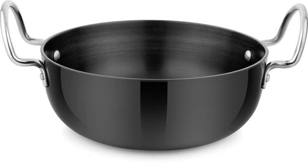 SPC Wrought Aluminium Hard Anodised Deep Kadhai Without Lid,Thickness 3.25mm Kadhai 18 cm diameter 1 L capacity