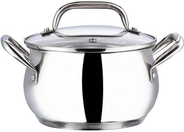Vinod stainless steel Pot 16 cm diameter 2 L capacity w...