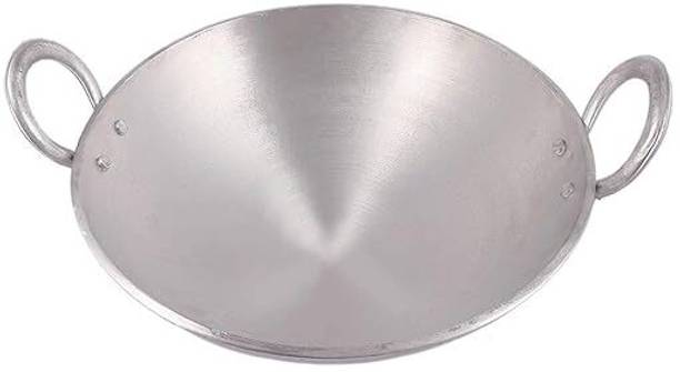 Qality Pure Aluminium 2.5 Litre Kadhai / Ideal for 5-6 Person(Unbreakable Handle) Kadhai 31.45 cm diameter 2.5 L capacity
