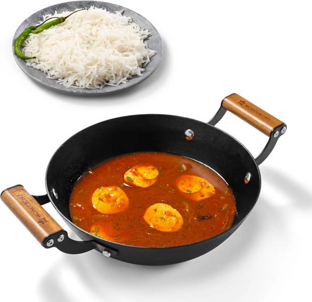 WONDERCHEF Pre-Seasoned Ferro Light Kadhai 24 cm diameter 2.3 L capacity