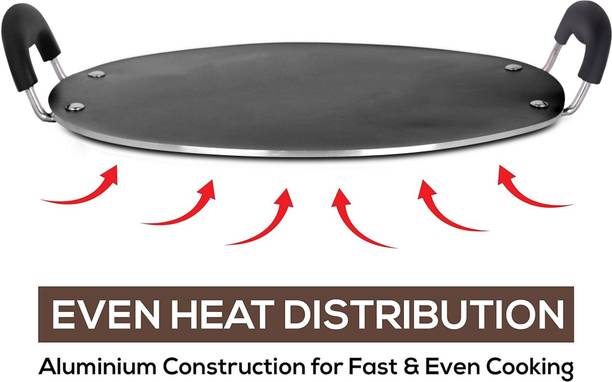 Home-pro Non-Stick Dosa Tawa with Sturdy Riveted and Virgin Bakelite Handle Tawa 31 cm diameter