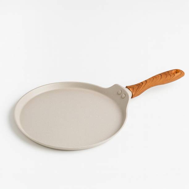 Salford Forged Non-Stick Tava with Soft Touch Wooden Handle I Induction Base Tawa 24 cm diameter