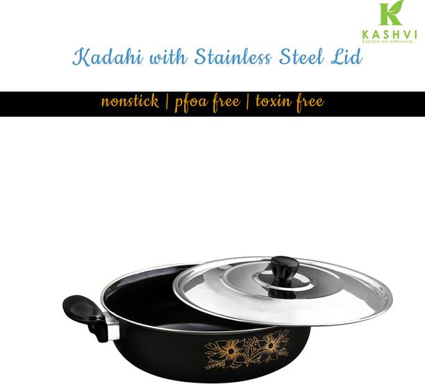 Kashvi Premium Big Kadhai Kadhai 26 cm diameter with Lid 3.5 L capacity