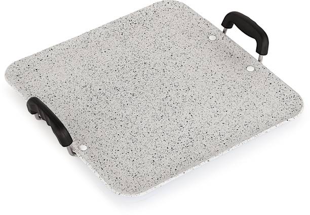 iVBOX 4mm Square-Big 33cm x 33cm Pathari Tava Large Non-Stick Dosa Roti Chapati Tawa 33 cm diameter