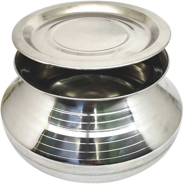 LolyKitch Stainless Steel Ghee can, Oil Container, Milk Pot, Milk Can with lid Pot 15 cm diameter 0.5 L capacity
